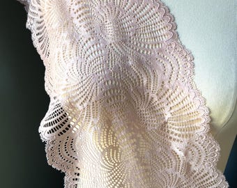 PEACH Rose Stretch Lace for Lingerie, Yoga Waistbands, Head wraps  STR