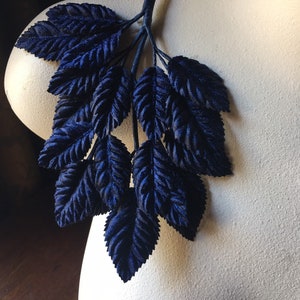 NAVY Blue Velvet Leaves for Bridal, Boutonierres, Bouquets, Millinery ML 39