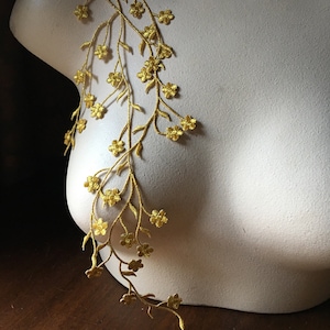 GOLD Flower Vine SHORTER Applique Iron On for Lyrical Costumes, Cosplay, Garments  IRON 66 sm