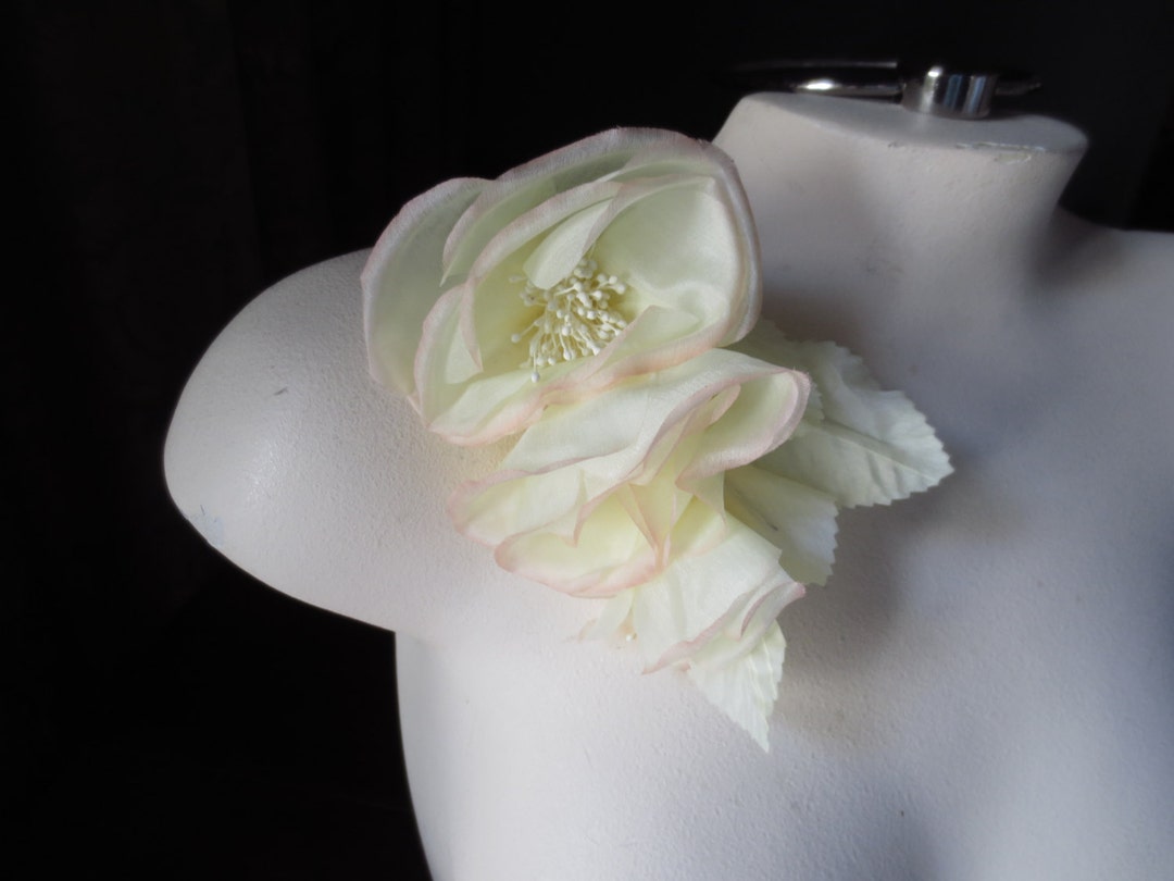 Yellow Rose Silk Rose Yellow Triple Blossom Wild Rose for Bridal, Millinery, Sashes, Corsages MF