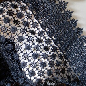 BLACK Venise Lace Fabric for Bridal, Shawls, Sewing, Costume Design image 2