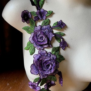 Purple 3D Rose Applique: Floral Costume Design CA 902 NDL