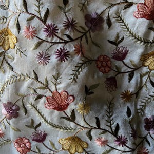 Tela bordada de seda FAT Quarter para retículas de la Regencia, bolsos victorianos, carteras de mano y diarios de María Antonieta FQ79
