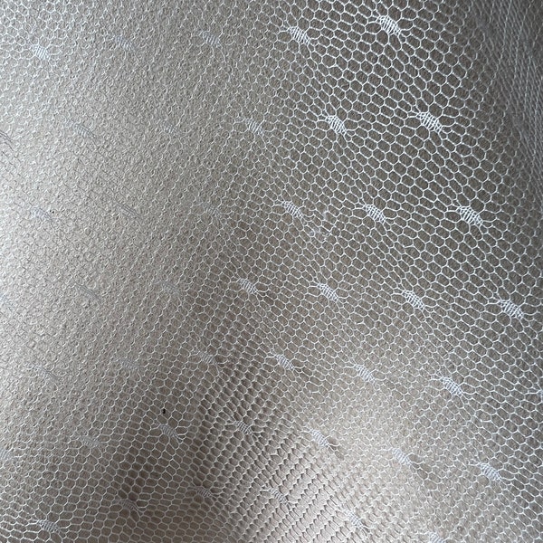 OFF WHITE IVoRY Swiss Dot Point d'Esprit NETTING #10  for Bridal, Veils, Capes, Fischu, Millinery