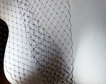 BLACK 9&quot; Russian Veiling for Birdcage Veils, Bridal Fascinators, Hats, Costume Design