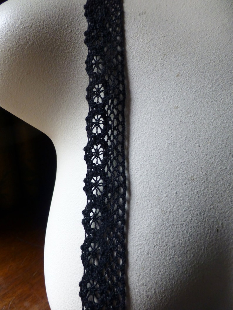 SALE 2 Yds Black Lace Cluny for Heirloom Sewing, Victorian Costumes, Steampunk L 23 image 1