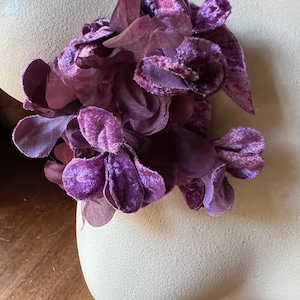 PLUM Purple Flowers Velvet & Organza Flowers for Bridal, Boutonnieres, Millinery MF 30