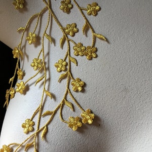 GOLD Flower Vine SHORTER Applique Iron On for Lyrical Costumes, Cosplay, Garments IRON 66 sm image 3