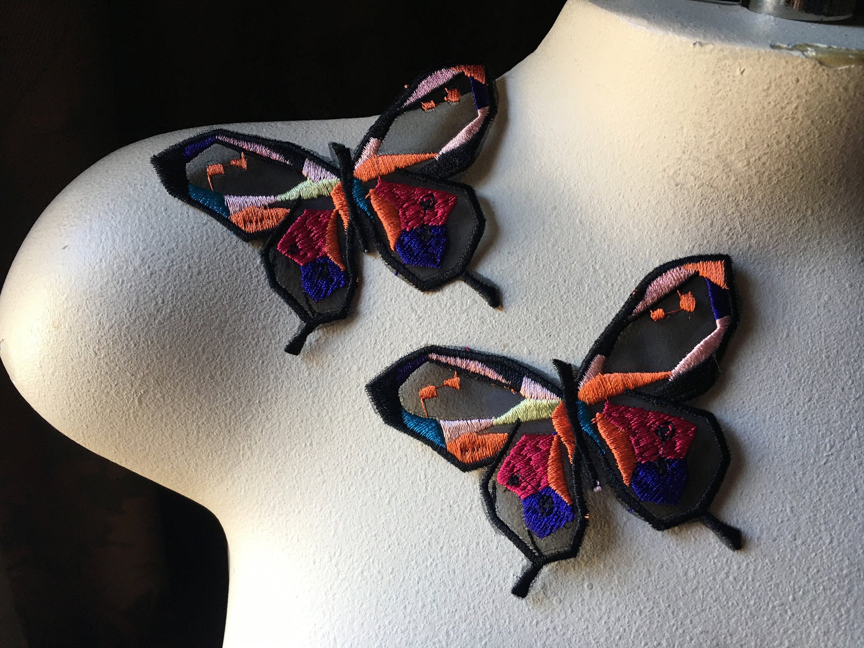 Faux Leather Butterfly appliques, 2 pieces 48 mm x 48 mm, 5