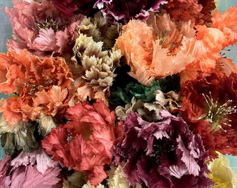 CHOOSE A COLOR Silk Peony Tulip Vintage Millinery Flower for DERBY, Ascot, Bridal, Hats, Bouquets