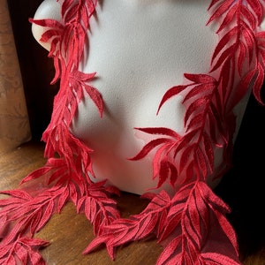 RED Leaf Vine Applique PAIR for Lyrical Costumes, Cosplay, Garments PR 419