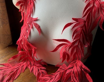 RED Leaf Vine Applique PAIR for Lyrical Costumes, Cosplay, Garments PR 419