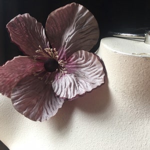 MAUVE Poppy Silk Flower Vintage Millinery for Hats, Bridal, Corsages  MF