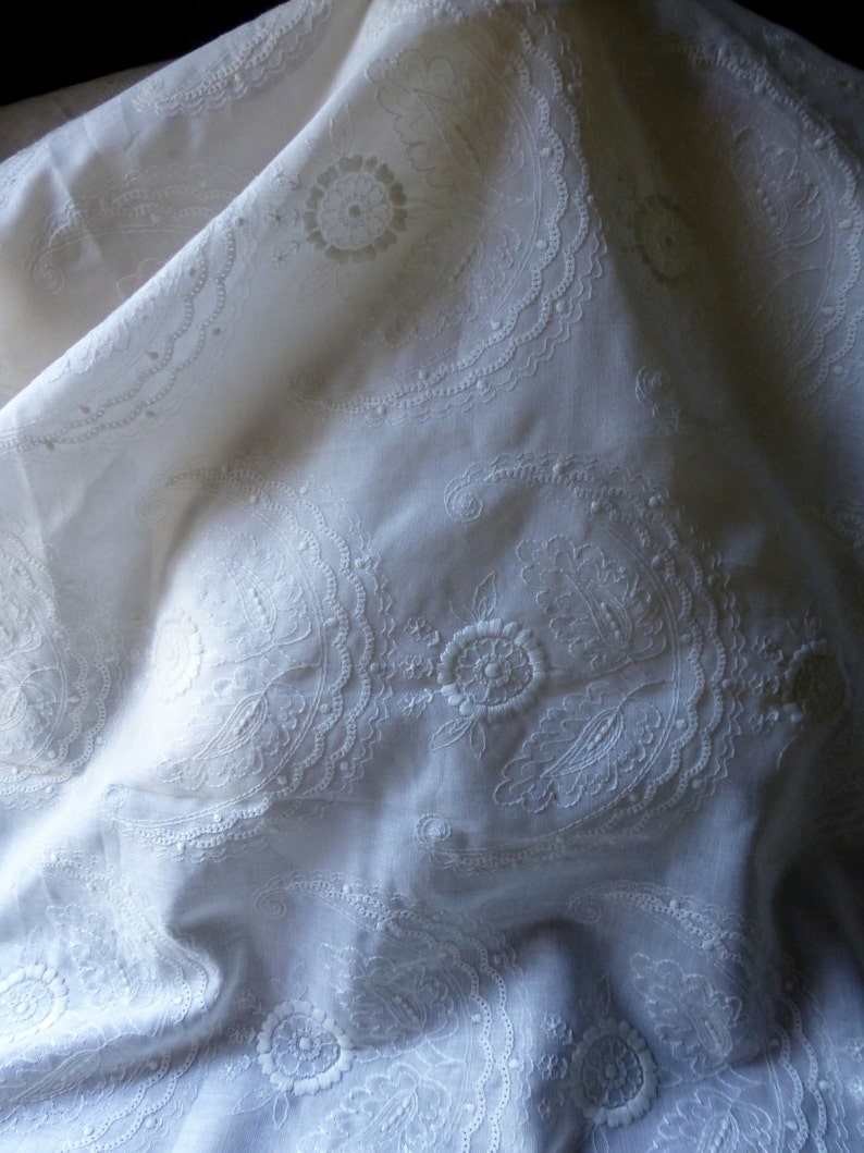 Ivory French Muslin Fabric Embroidered for Regency Gowns Etsy