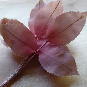 Pink Vintage Leaves Silk Millinery German for Bridal, Floral Design, Hats, Fascinators ML 91