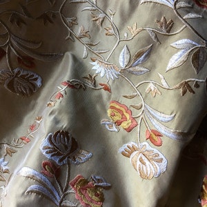 Tela bordada de seda FAT Quarter GOLD para retículas, máscaras, bolsos victorianos y carteras de mano de la época de la Regencia de JASNA