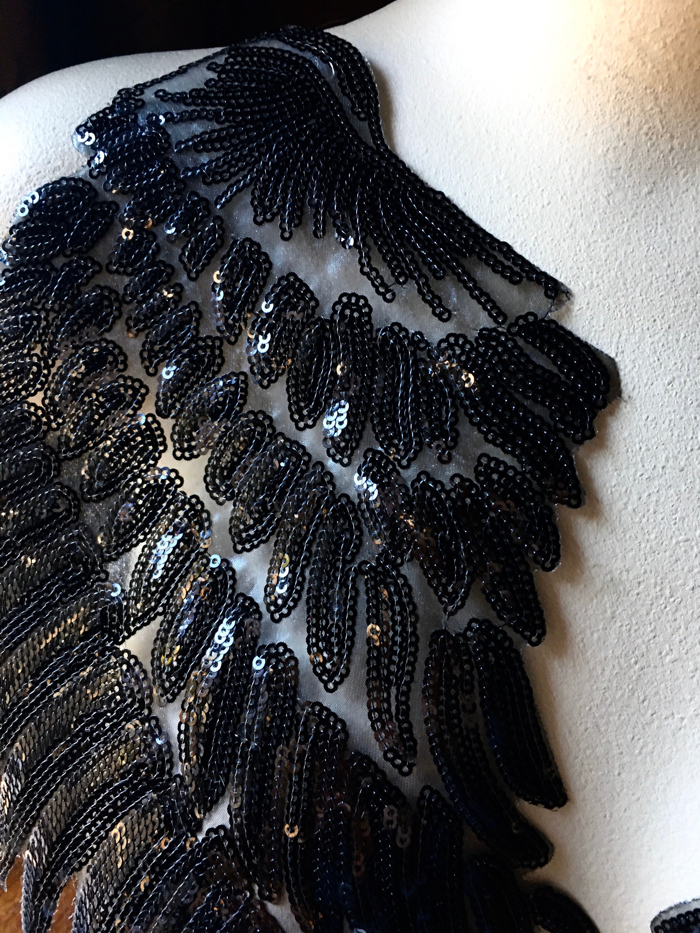 BLACK Beaded WINGS Lace Applique Pair for Lyrical Dance | Etsy
