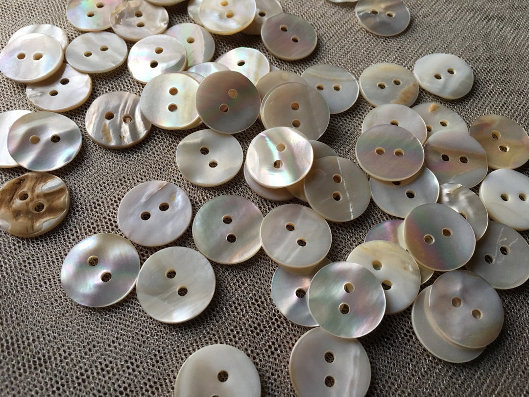 Pear Buttons 10 Natural Mother of Pearl Buttons 12mm for Knitting, Jewelry, Garments ...