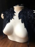 BLaCK 3D Lace Applique WINGS PAiR for Epaulettes, Maleficent, Swan Lake, Garments, Costume Design PR 380