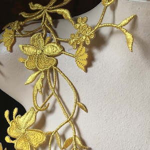 NEW GOLD Flower Vine Applique Iron On for Lyrical Costumes, Cosplay, Garments IRON 84 image 3