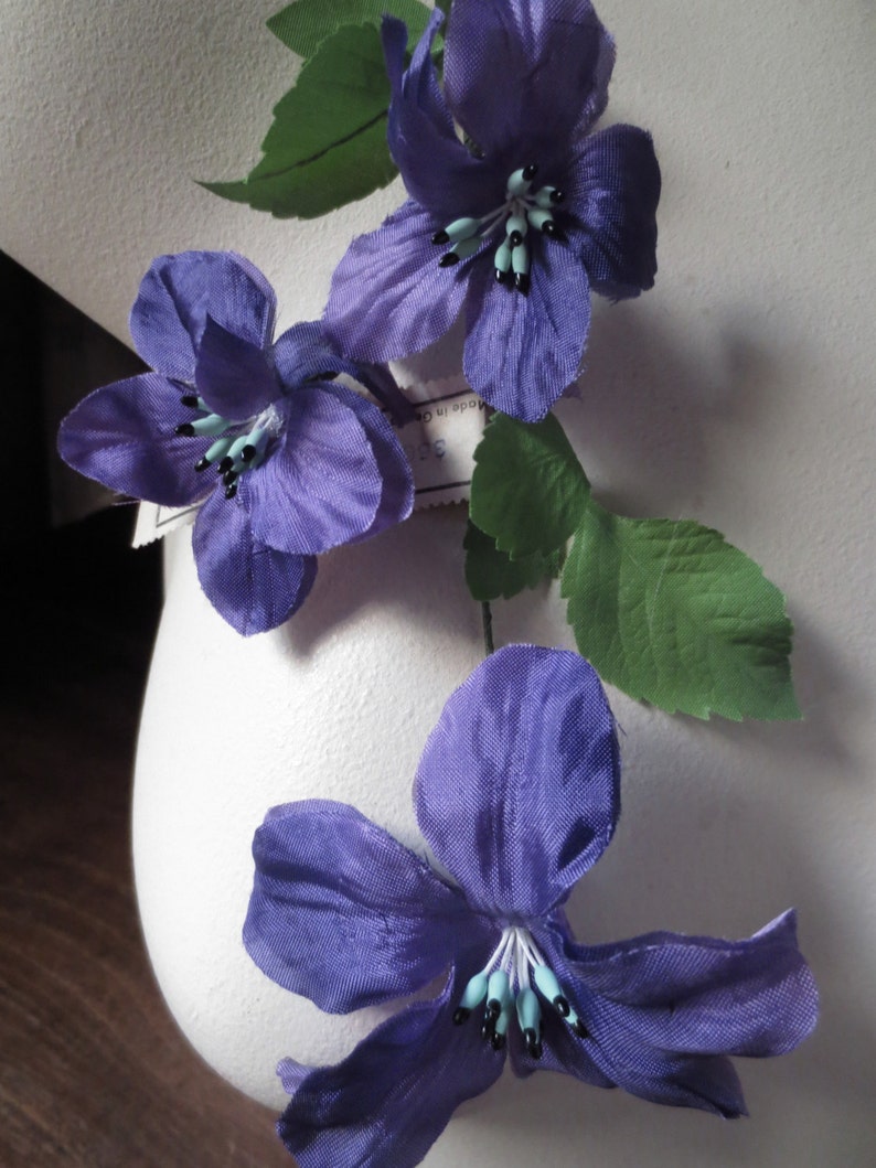 White Silk Flowers Vintage Millinery Clematis Made in Germany Etsy