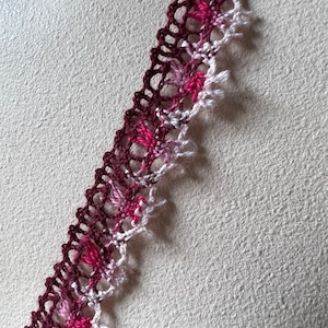 2 m + bordure en coton bordeaux ombré pour vêtements, travaux manuels CL 6008