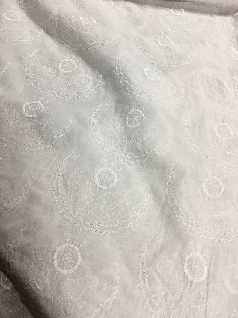 Ivory French Muslin Fabric Embroidered for Regency Gowns Etsy