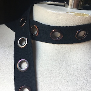 Black Grommet Tape Copper Colored Grommets for Lacing, Garment, Costume or Jewelry Design