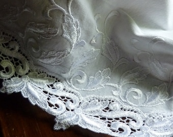 SECONDS - REMNANT 2 yds, 26" length OFF White Lace Knit for Garments, Lingerie