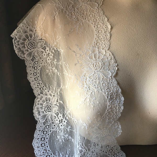 LIGHT IVORY Stretch Lace for Masks, Bridal, Lingerie Design STR