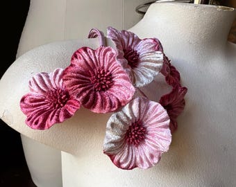 ROSE OMBRE Velvet Flowers YoYo Flowers for Bridal, Boutonnieres, Millinery, Headbands MF