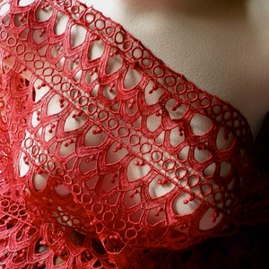 SALE Red Lace WIDE Venise Lace for Garments, Costumes WL
