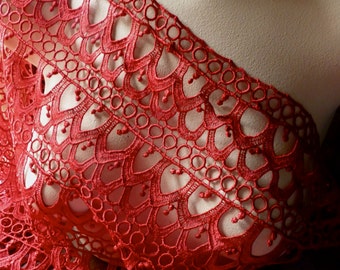 VENTE dentelle rouge large dentelle de Venise pour les vêtements, Costumes de WL