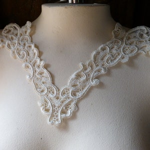 Ivory Lace Applique for Bridal, Garments, Costume Design  IA 605