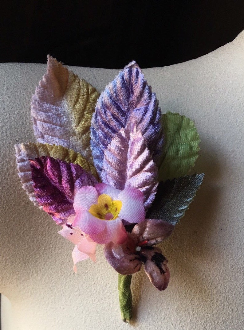 Gypsy Hats OOAK Pink Vintage Boutonniere Corsage Nosegay #6 for Boho Weddings