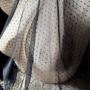 NEW Black Point d&#39;Esprit Swiss Dot Veiling #18 for Veils, Capes, Blouses, Skirts, Gowns