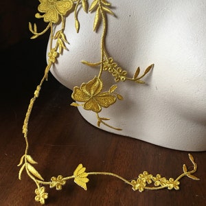 NEW GOLD Flower Vine Applique Iron On for Lyrical Costumes, Cosplay, Garments IRON 84 image 5