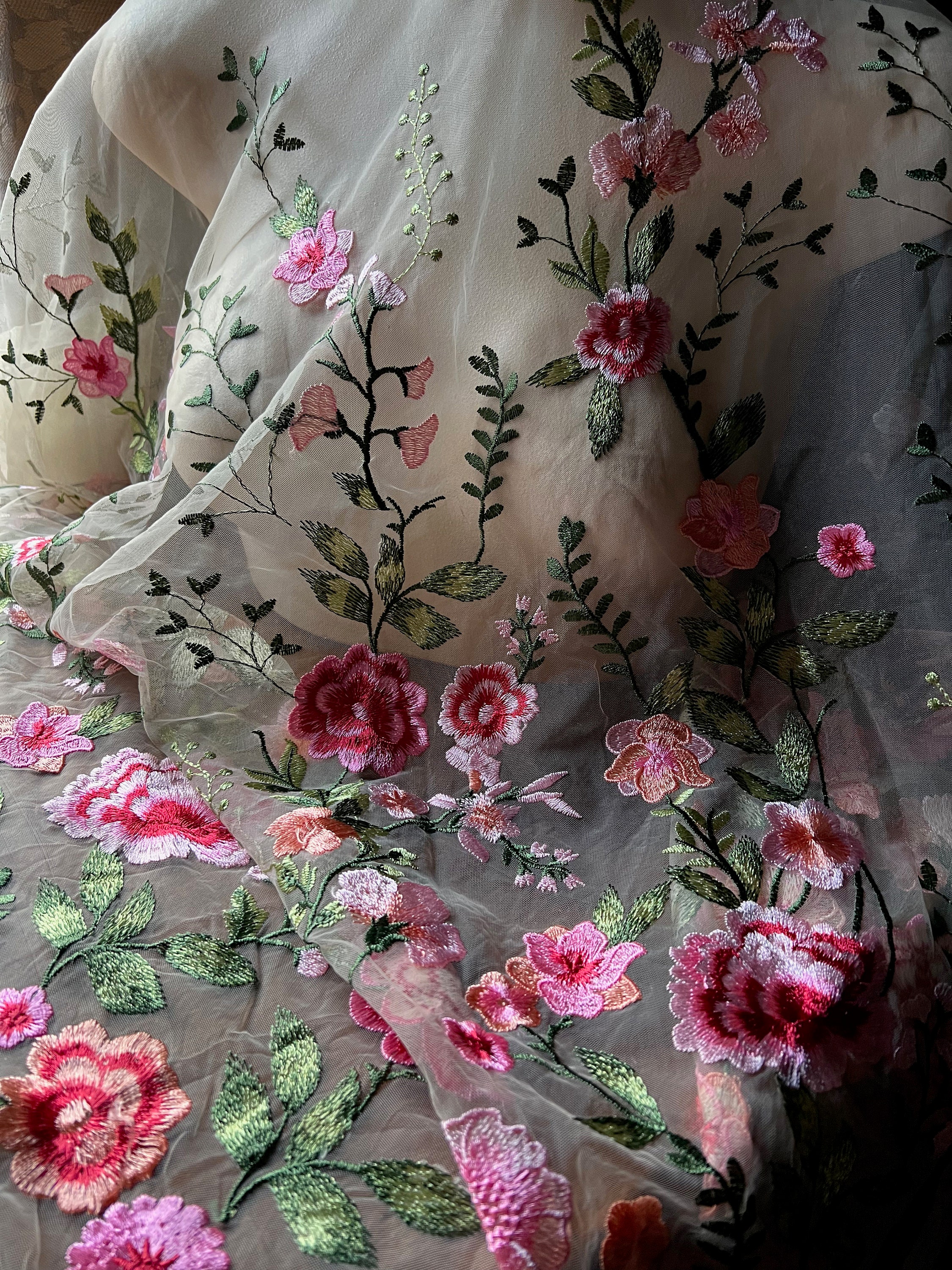 Fabric flowers lace deals