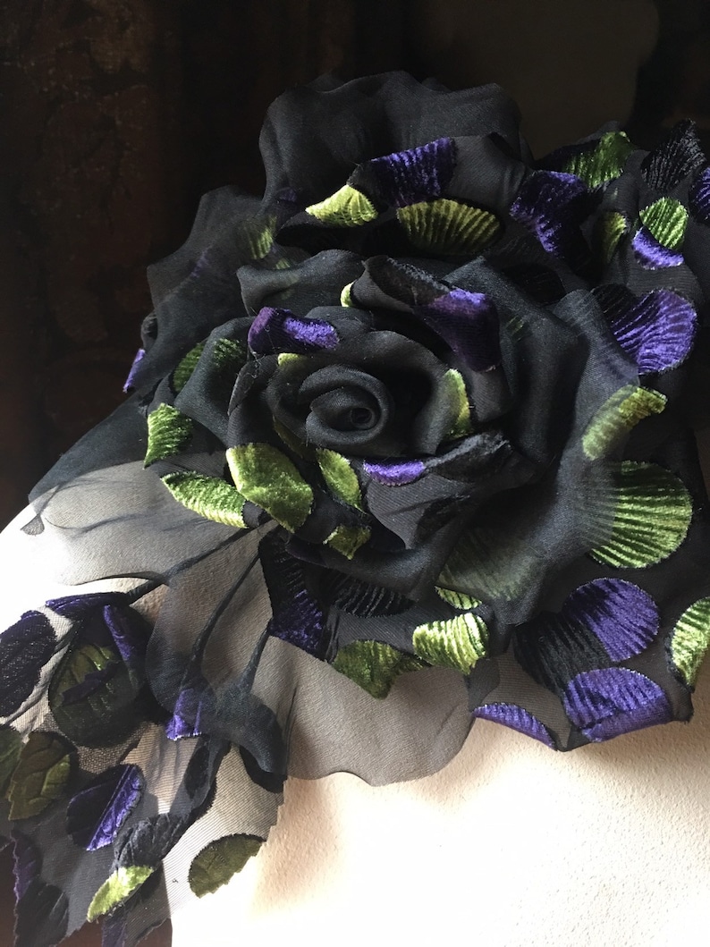 Hats Corsages Costume Design MFLG 21 BLACK Silk Rose Handmade for Kentucky Derby Sashes Pins Ascot