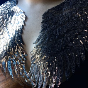 SILVER Beaded WINGS Lace Applique Pair for Lyrical Dance - Etsy