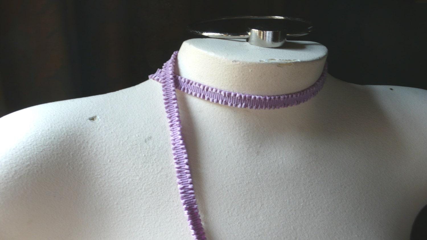 LILAC Ruched Elastic Trim made in France for Headbands, Garters, Lingerie