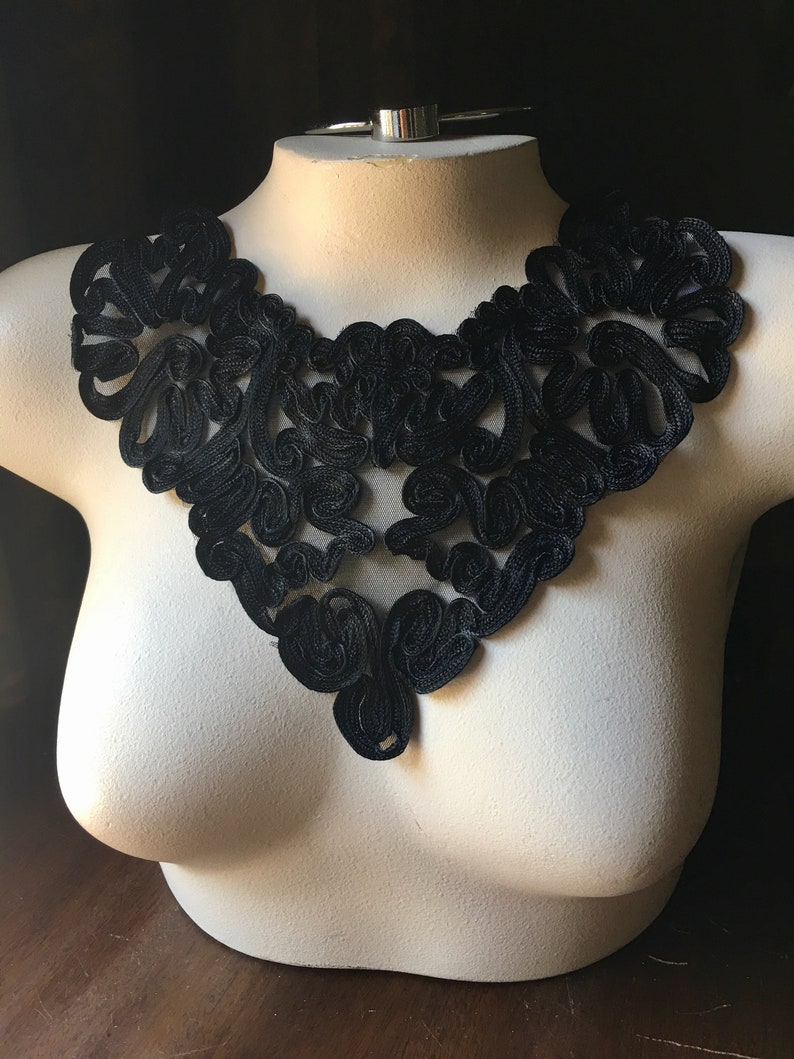 Black Lace Applique for Jewelry or Costume Design Altered Etsy