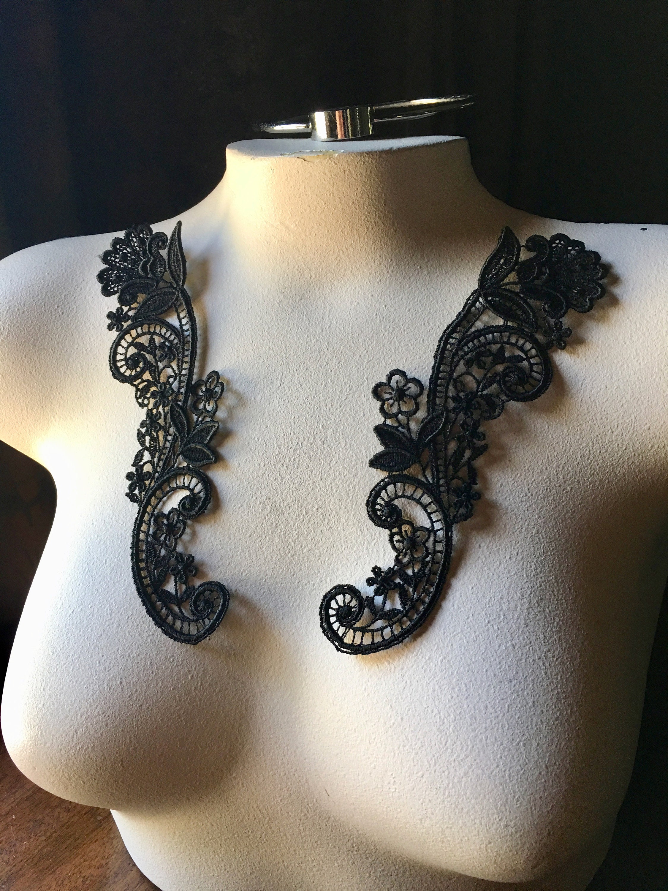 Black Lace Applique Pair made in USA for GRAD Garments | Etsy