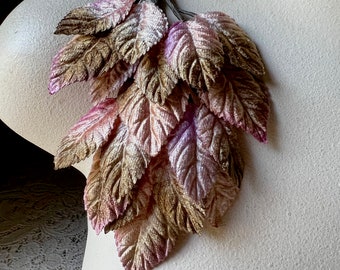 Mocha Plum Velvet Leaves for Bridal, Boutonnieres, Bouquets, Headbands ML 35