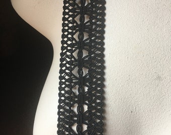 Black Soutache Passementerie Trim pour reconstitution, néo-victorienne, chapellerie ou costumes PA 26