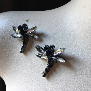 2 Insect Appliqués Bees Small Dragonflies Beaded Rhinestones for Jackets, Hats, Shoes, Crafts, Accessories BUGS 19