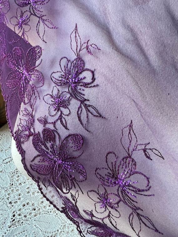 Plum Purple Embroidered Lace Wide for Lingerie, Garments CL 6077 