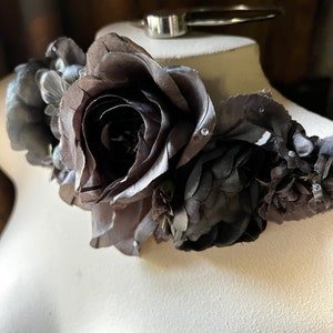 Corsage di rose color grigio antracite per DeRBY Cottage Core Bridal, cappelli, costumi MFKJ
