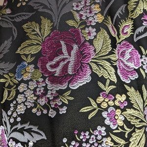 FAT QUARTER - Tessuto broccato NERO n. 2 per abiti, indumenti, costumi