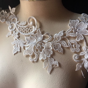 Ivory Lace Applique Rayon Venice Lace for Bridal, Costume Design IA 16